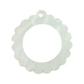Bag Tag: Small Scallop Round - Pearl White