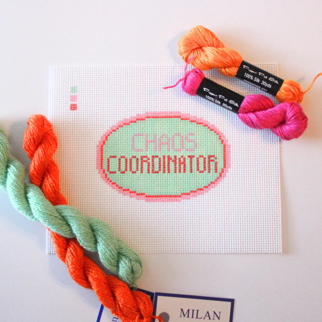 Chaos Coordinator Hand-Painted Needlepoint Canvas