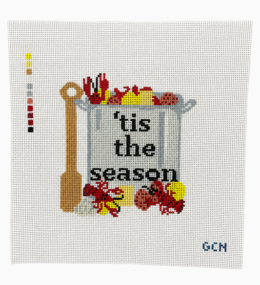 Tis The Season - Crawfish Boil | Hand-Painted Needlepoint Canvas