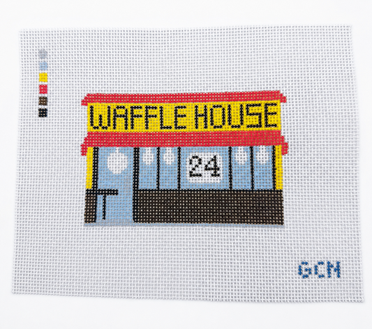 24 Hour Diner Hand Painted Needlepoint Canvas