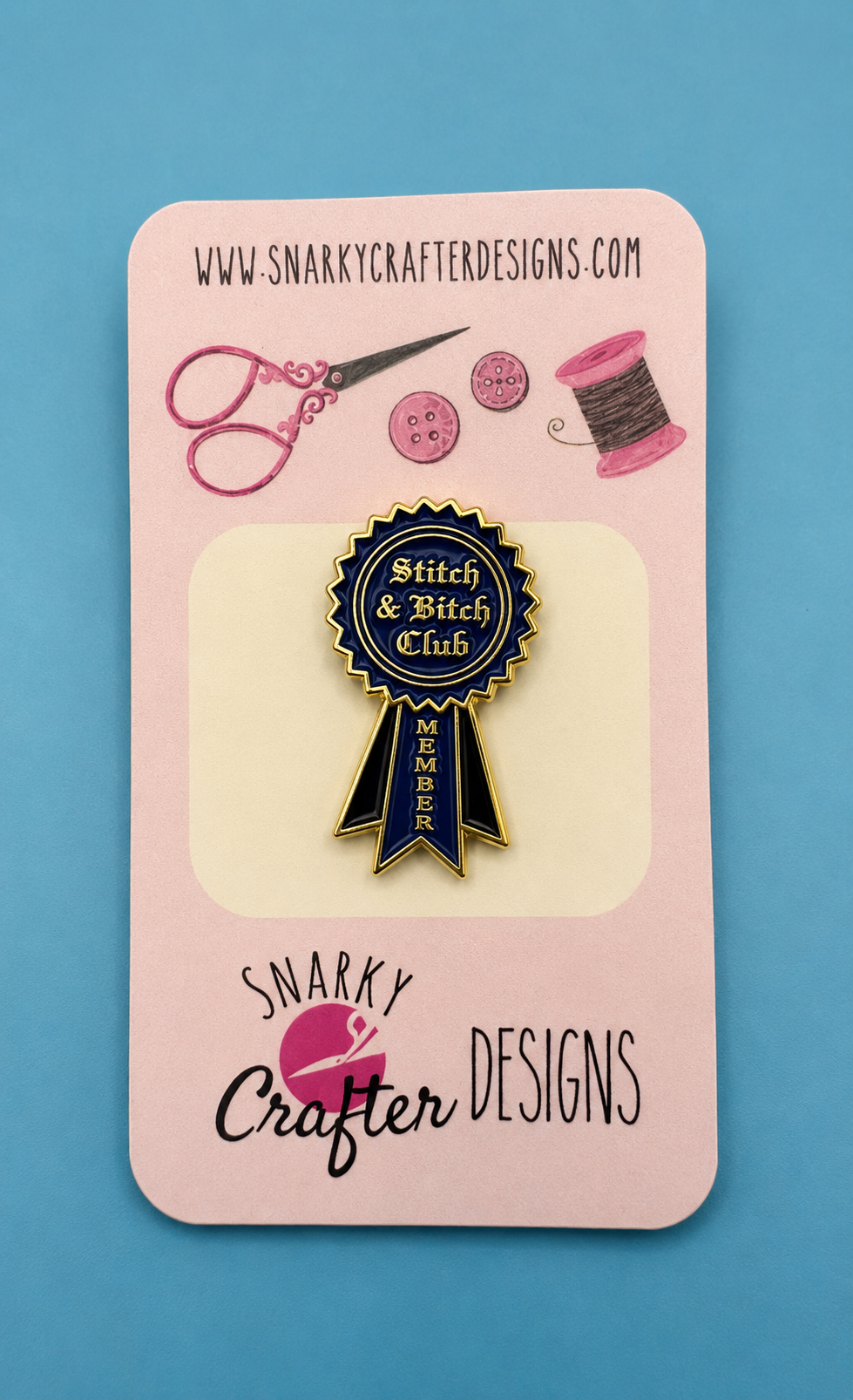 Stitch and Bitch Club Member Needle Minder - Blue