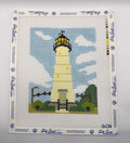 Biloxi Lighthouse Needlepoint Canvas | Hand-Painted Coastal Mississippi Landmark | 18 Mesh