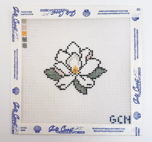 Magnolia Mini Needlepoint Canvas | Hand-Painted Design