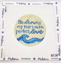 He Drowns My Fears Hand-Painted Needlepoint Canvas | 14 mesh Coastal Christian Ornament
