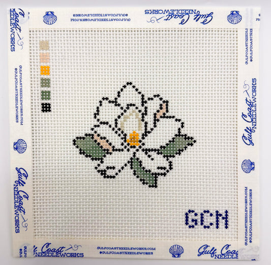 Magnolia Mini Needlepoint Canvas | 13 Mesh Hand-Painted Design