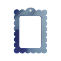 Bag Tag: Large Scallop Rectangle - Navy