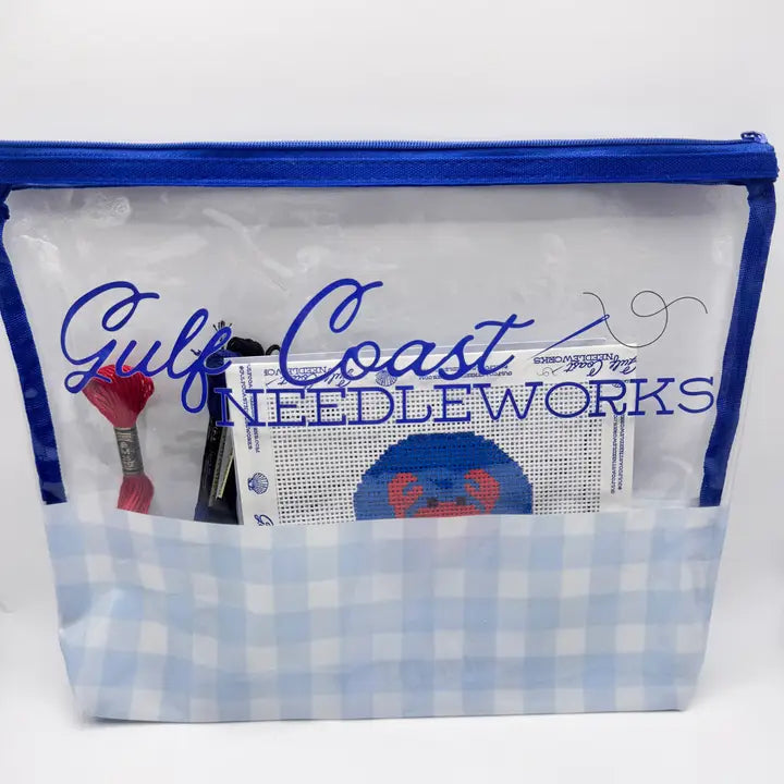 Hand Painted Needlepoint Starter Kit - Coastal Crab 13 Mesh