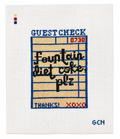 Fountain Diet Coke Guest Check | Hand-Painted Needlepoint Canvas
