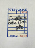 Fountain Coke Zero Guest Check | Needlepoint Canvas