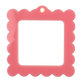 Bag Tag: Large Scallop Square - Pink