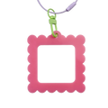 Bag Tag: Large Scallop Square - Pink