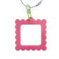 Bag Tag: Large Scallop Square - Pink