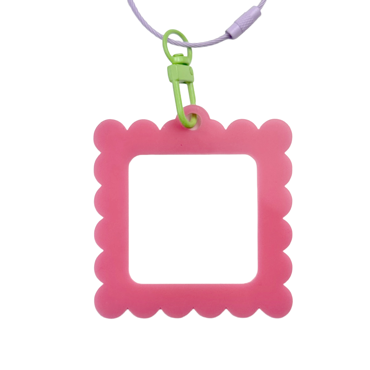 Bag Tag: Large Scallop Square - Pink