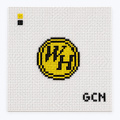 24 Hour Diner Iconic Round Logo | Hand Painted Needlepoint Canvas