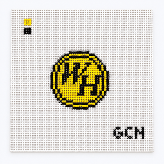 24 Hour Diner Iconic Round Logo | Hand Painted Needlepoint Canvas