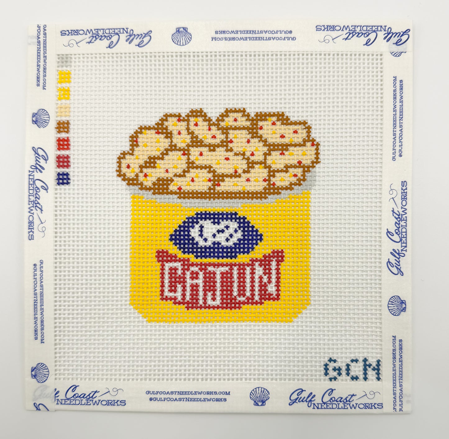 Cajun Boiled Peanuts Hand-Painted Needlepoint Canvas | Southern Roadside Snack | 13 Mesh