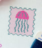 Jellyfish Stamp Needlepoint Canvas, Summer Needlepoint, Beach Needlepoint, 18 Mesh