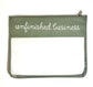 "Unfinished Business” Embroidered Needlepoint Project Bag | Medium 11" x 14" Clear WIP Bag