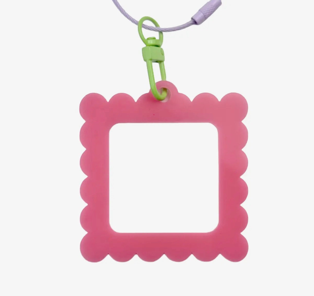 Bag Tag: Small Scallop Square - Pearl White