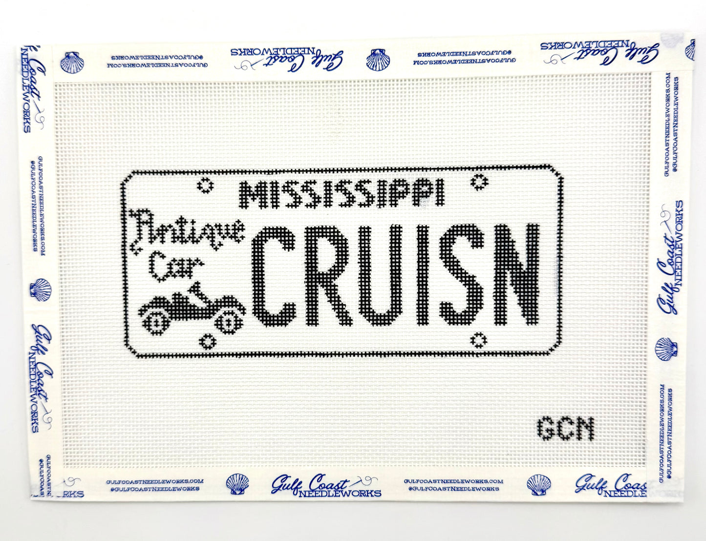 Cruisin The Coast Hand Painted Needlepoint Canvas | Antique Cars | 18 Mesh