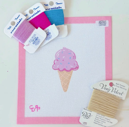 Ice Cream Summer Needlepoint Canvas - 18 Mesh