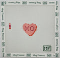 Pink Heart Mini Hand-Painted Needlepoint Canvas