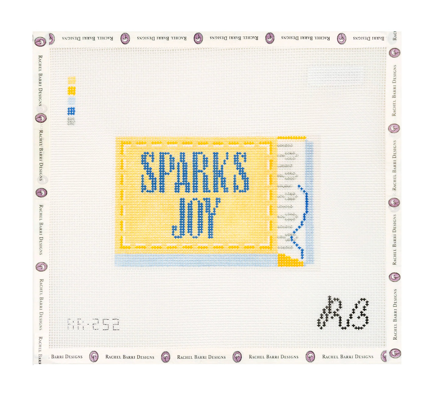 Sparks Joy Matchbox Hand-Painted Needlepoint Canvas