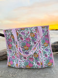 Magnolia Garden Hand-Quilted Large Tote Bag