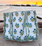 Spring Tide Hand-Quilted Large Tote Bag With Ruffled Edges