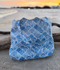 Seashell Toile Hand-Quilted Large Tote Bag With Scalloped Top