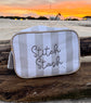 Stitch Stash Embroidered Bag | Needlepoint Accessory Pouch | Cosmetic & Travel Organizer