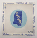 Mississippi 228 Round Needlepoint Canvas | Hand-Painted Design