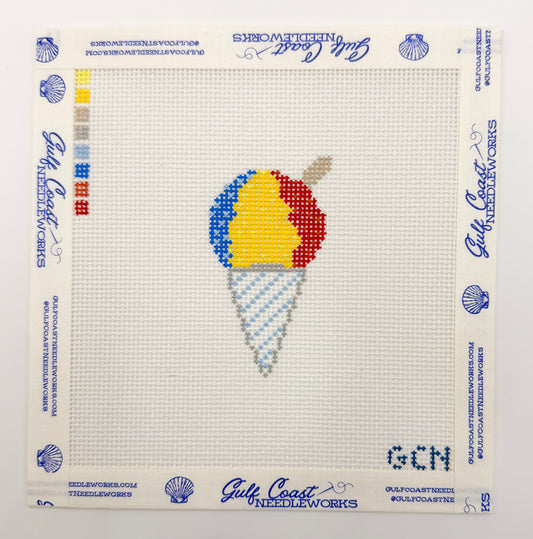 Mini Snowball Needlepoint Canvas | Hand Painted 18-Mesh Needlepoint Canvas