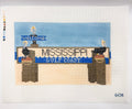 Welcome to the Mississippi Gulf Coast Needlepoint Canvas | Hand-Painted Coastal Travel Design | 18 Mesh