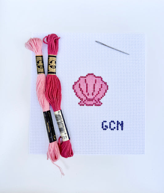 Blushing Shell Beginner Needlepoint Canvas