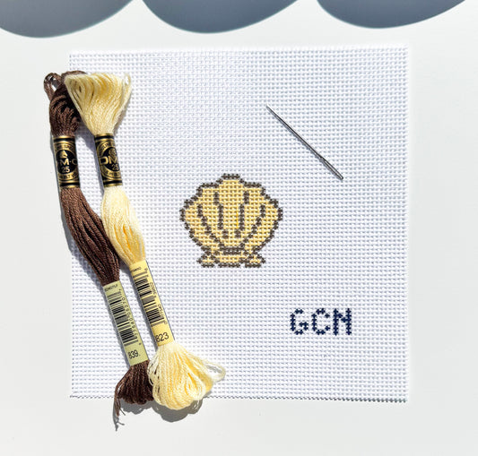 Driftwood Shell Beginner Needlepoint Canvas & Kit