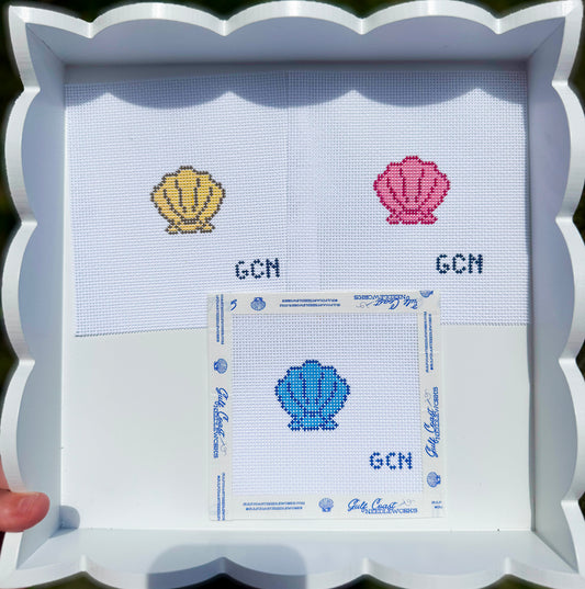 Sea Glass Shell Beginner Needlepoint Canvas