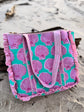 Pink Scallop Hand-Quilted Large Tote Bag With Ruffled Edges