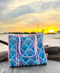 Coastal Bloom Hand-Quilted Large Tote Bag