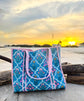Coastal Bloom Hand-Quilted Large Tote Bag