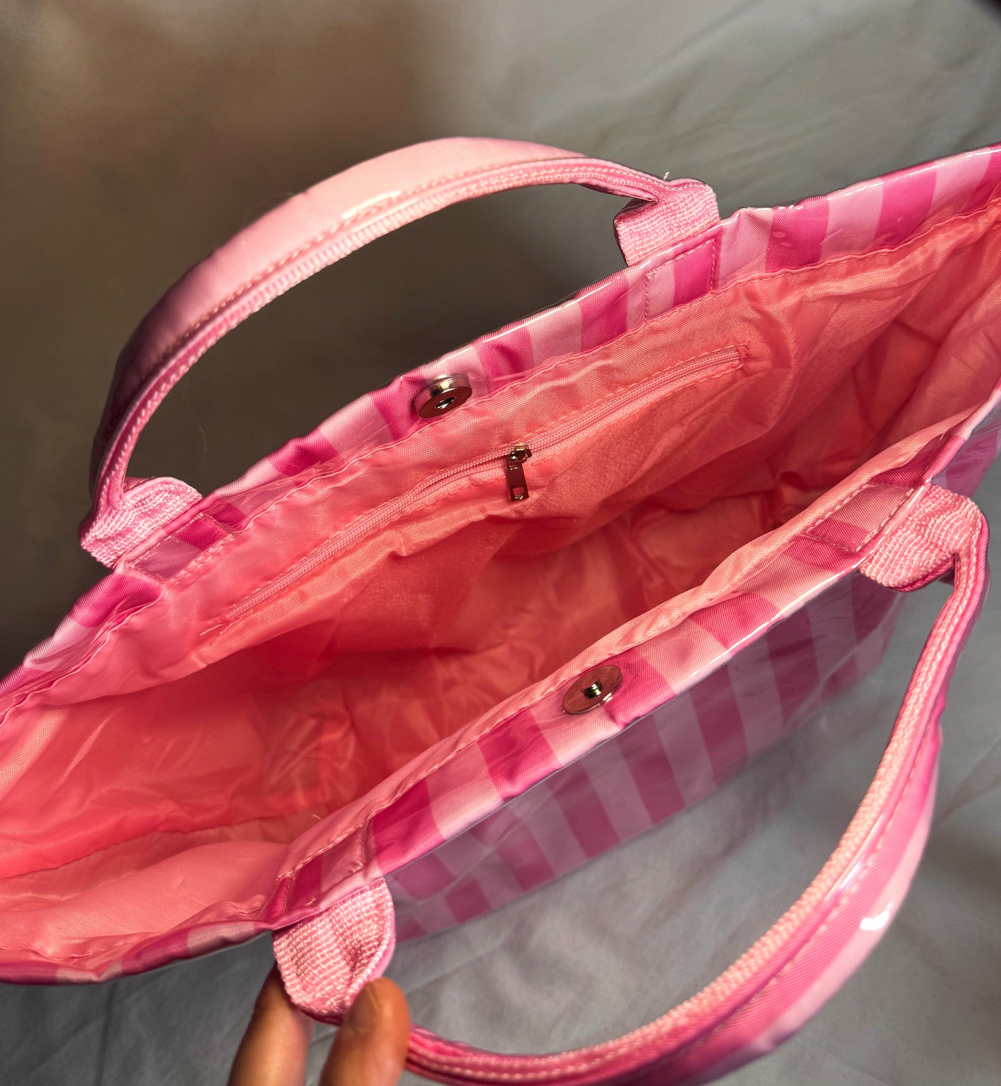 Pastel Summer Striped Waterproof Beach Tote