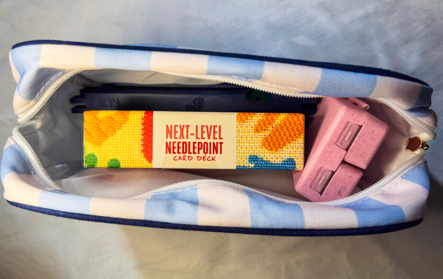 NDLPT Embroidered Stitch Bag | Needlepoint Accessory Pouch | Cosmetic & Travel Organizer