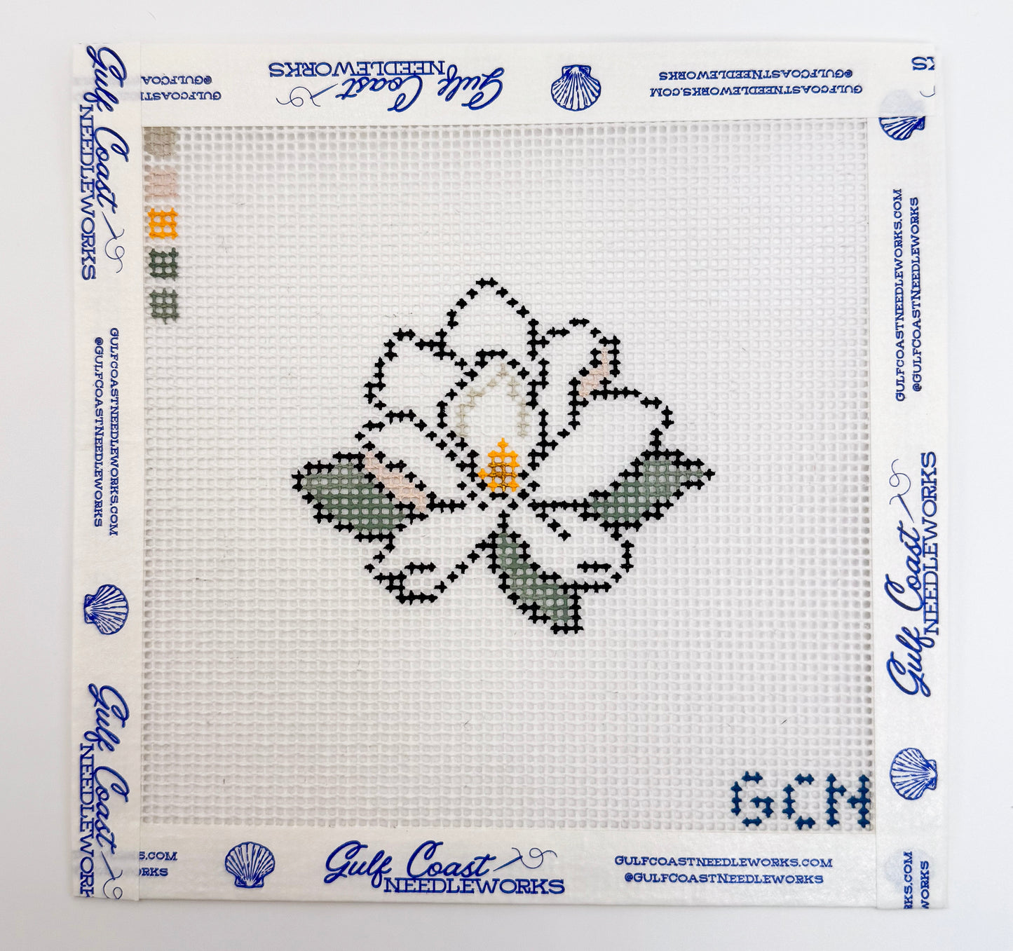 Magnolia Mini Needlepoint Canvas | Hand-Painted Design