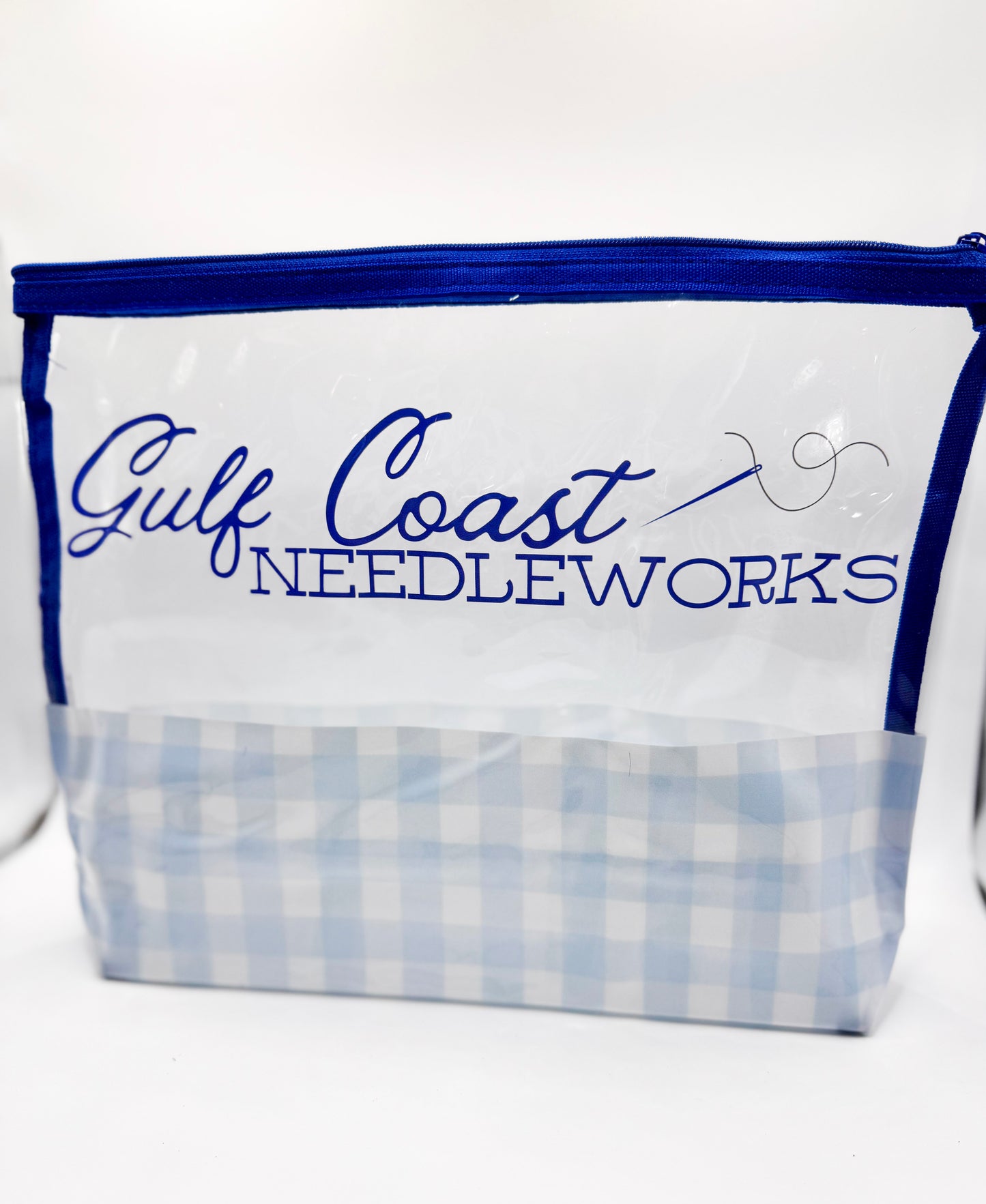 Gulf Coast Needleworks Clear Project Bag | Small Logo Vinyl WIP Pouch