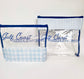 Gulf Coast Needleworks Gingham Project Bag | Medium 11" x 13" Clear Needlepoint WIP Bag