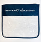 "Current Obsession" Embroidered Needlepoint Project Bag | Large 13" x 15" Clear WIP Bag