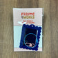 Bag Tag: Large Scallop Rectangle - Navy
