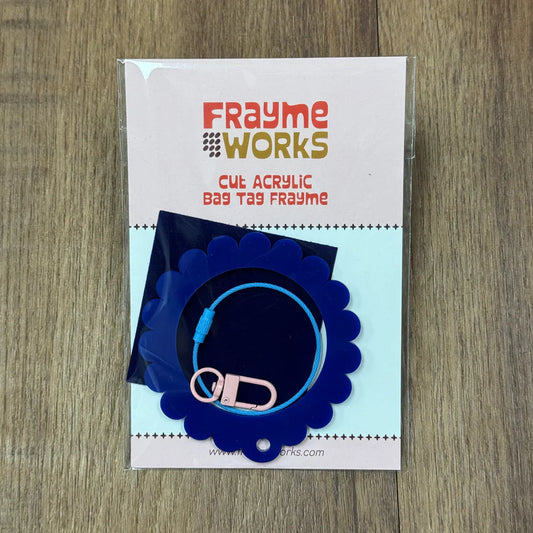 Bag Tag: Large Scallop Round - Navy