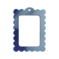 Bag Tag: Large Scallop Rectangle - Navy