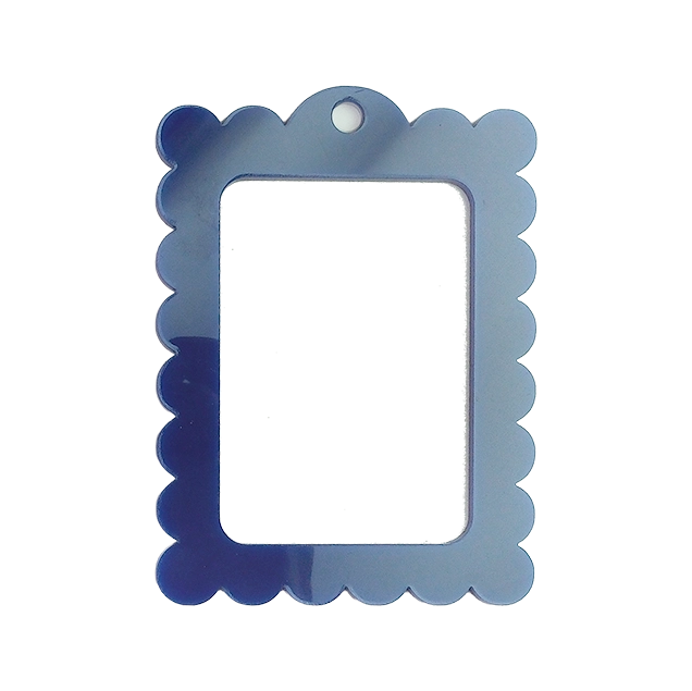 Bag Tag: Large Scallop Rectangle - Navy